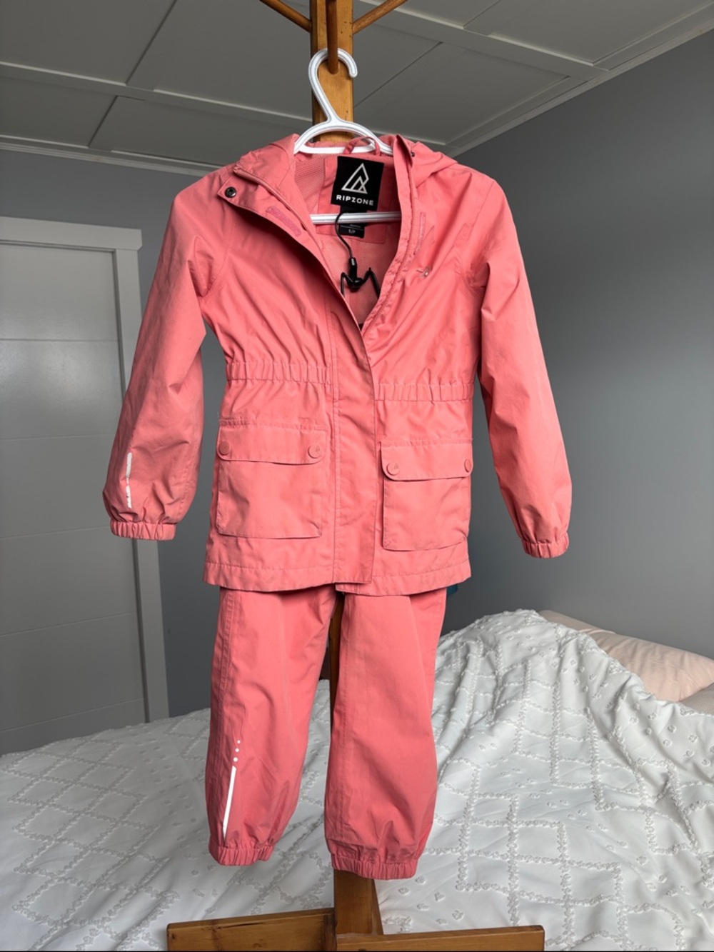Ripzone Kids' Coral Pink Raincoat & Pants Set